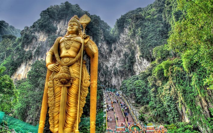 lord murugan statue, batu caves, selangor, malaysia, asien