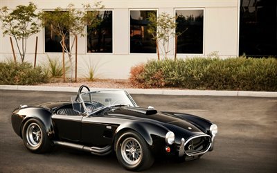 Shelby Cobra, 4k, voitures r&#233;tro, 1965 voitures, les motos roadsters, Shelby
