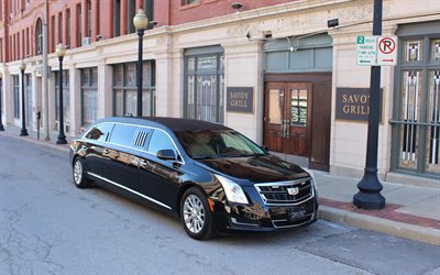 Cadillac XTS 70 Limousine, American cars, business class, black limousine, Cadillac