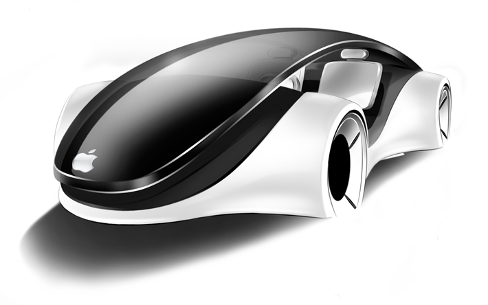Apple iCar, 2019, Apple電気自動車, 将来の車, 近未来的なデザイ, 自動運転車
