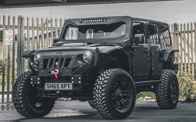 Jeep Wrangler Black Edition, Stadsjeepar, 2017 bilar, tunned Wrangler, Jeep