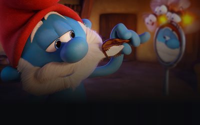 Smurf, 4k, cartoon characters, 3d-animation, adventure, The Smurfs