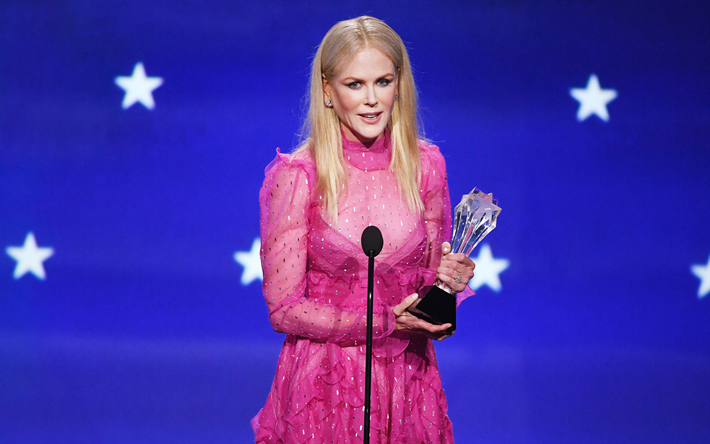 4k, Nicole Kidman, 2018, stelle del cinema, photoshoot, Critics Choice Awards, attrice, bellezza, Hollywood