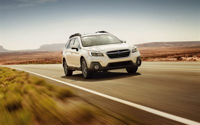 Subaru Outback, 4k, estrada, 2018 carros, cruzamentos, novo Outback, Subaru