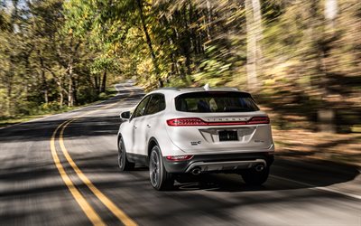 Lincoln MKC, 2019, 4k, rear view, white crossover, new cars, new MKC, Lincoln