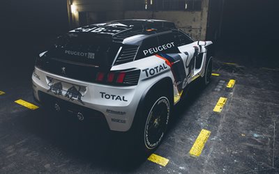 Peugeot 3008 DKR, carro de rally, 2018, Rally Dakar, garagem, Peugeot, Total