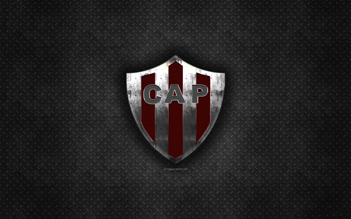 CA Patronato Arjantin Futbol Kul&#252;b&#252;, kırmızı metal doku, metal logo, amblem, Paran&#225;, Arjantin, Lig, Arjantin Superleague, yaratıcı sanat, futbol, Club Atletico Patronato