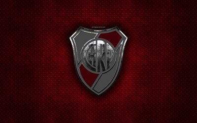 River Plate FC, Club Atletico River Plate, Argentiinan jalkapallo club, punainen metalli tekstuuri, metalli-logo, tunnus, Buenos Aires, Argentiina, Argentiinan Primera Division, Argentiinan Superleague, creative art, jalkapallo