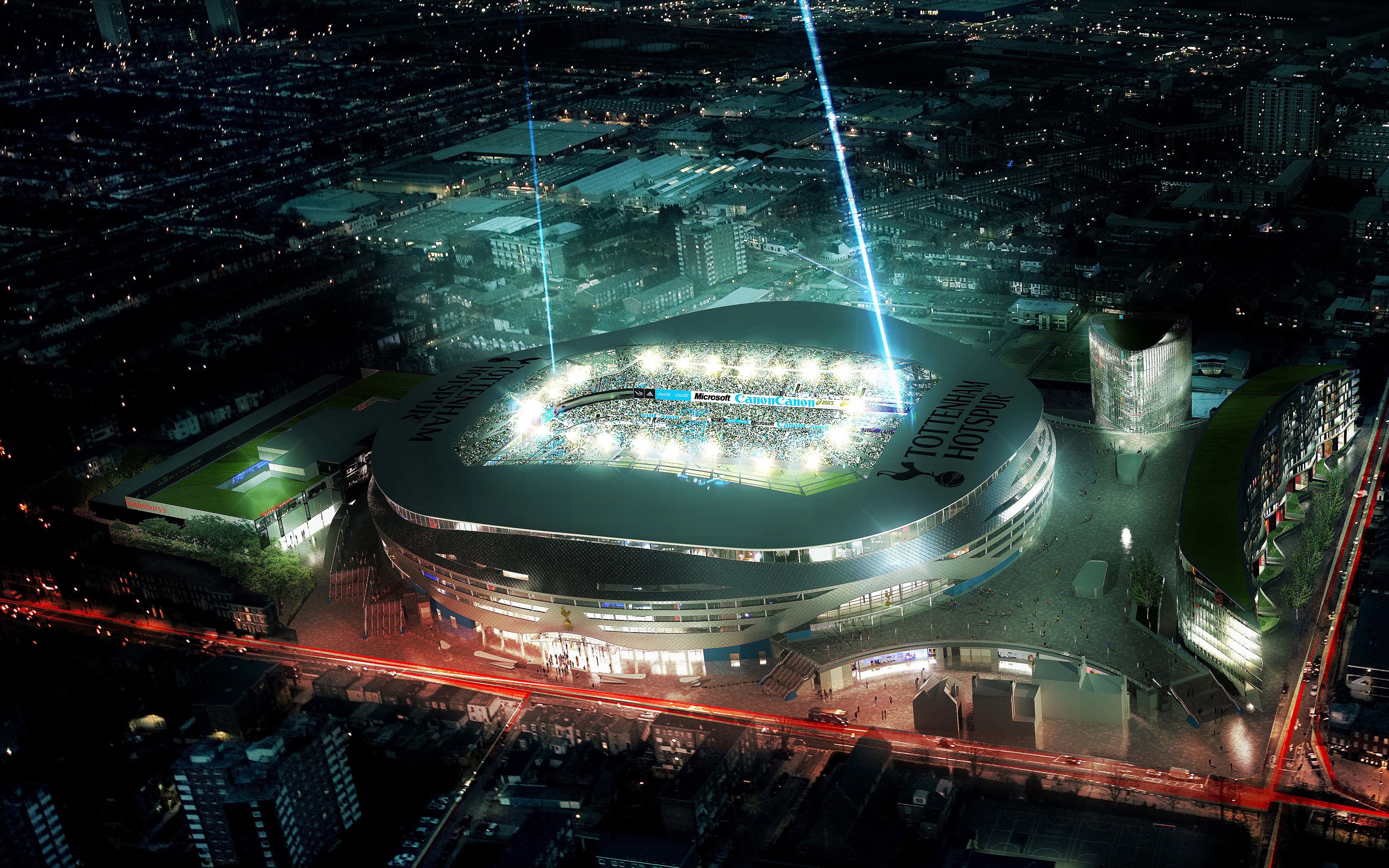 Download Wallpapers Tottenham Hotspur Stadium Aerial View Soccer Spurs New Stadium Football