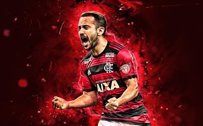 Everton Ribeiro, gol, Brezilyalı futbolcular, Flamengo FC, futbol, Everton Augusto de Barros Ribeiro, Brezilya Serie A, neon ışıkları, Brezilya