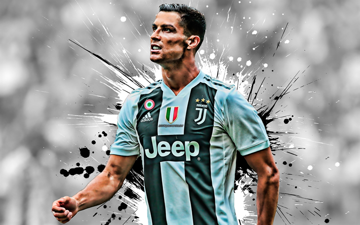 Cristiano Ronaldo, CR7, portugais, joueur de football, l&#39;attaquant, la Juventus FC, portrait, art cr&#233;atif, de la Juve &#224; Turin, Italie, du monde la star du football