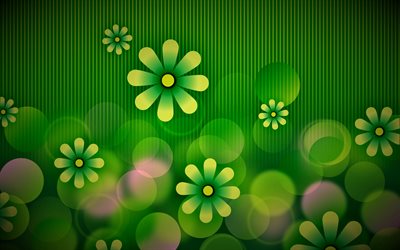 resumo floral de fundo, verde floral de fundo, a arte abstrata, verde abstrato flores, resumo a arte floral, fundo com flores
