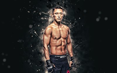 Dong Hyun Ma, 4k, bianca luci al neon, corea del Sud combattenti, MMA, UFC, arti marziali Miste, Dong Hyun Ma 4K, fighters UFC, MMA fighters, Il Maestro