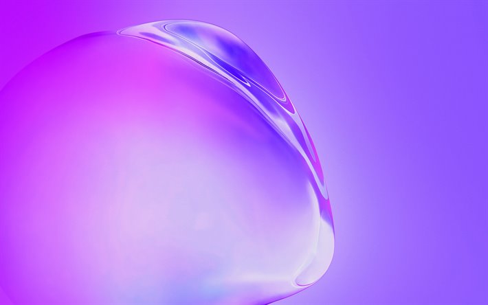 Samsung Galaxy S11, water bulb on a purple background, Samsung stock wallpaper, purple abstract background, Samsung