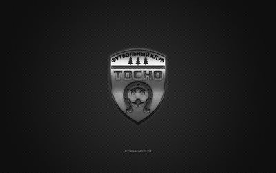 FC Tosno, Russian football club, Russian Premier League, silver logo, gray carbon fiber background, football, Tosno, Russia, FC Tosno logo