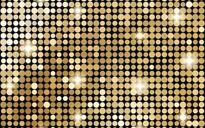 black background with gold dots, golden texture, creative background with golden circles, golden mosaic texture, Black and Gold Polka Dots