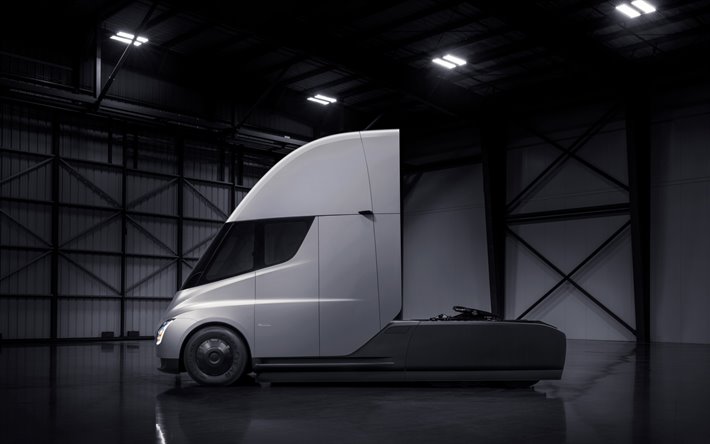 Tesla Semi, 2020, side view, elektrisk truck, elektrisk transport, Tesla