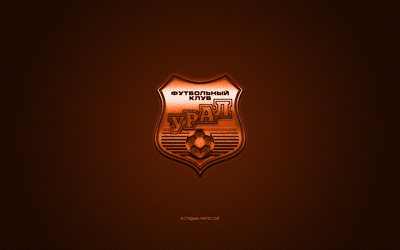 FC Ural, Russian football club, Russian Premier League, orange logo, orange carbon fiber background, football, Ekaterinburg, Russia, FC Ural logo