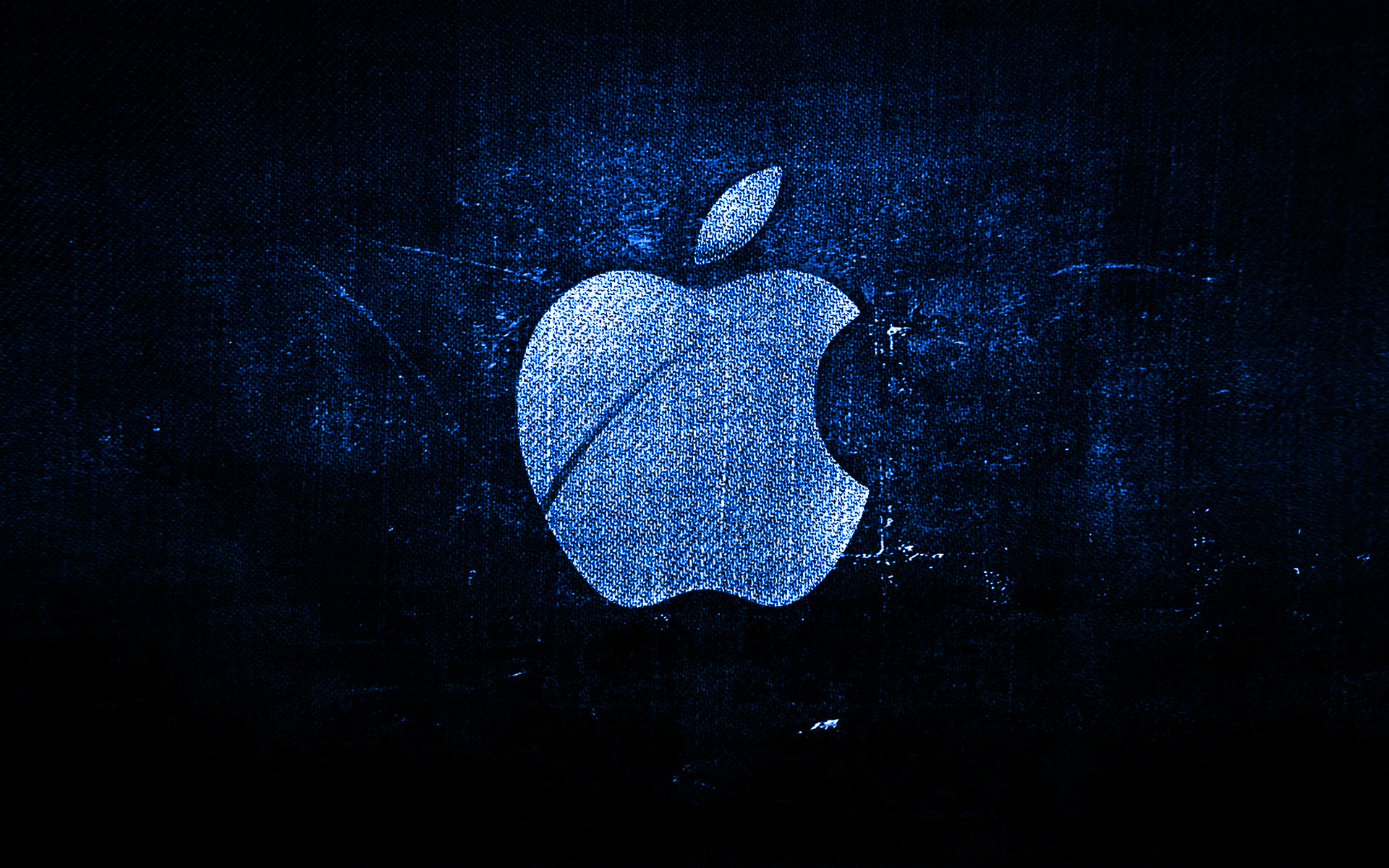 Lataa kuva Apple tumma sininen logo, tummansininen kangas tausta, Apple,  luova, Apple denim logo, grunge art, Apple-logo näytön resoluutio  1920x1200. Taustakuvat työpöydälle
