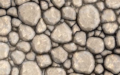3D石質感, 4k, マクロ, グレーの石, 石背景, 石像, グレー背景, 3D石