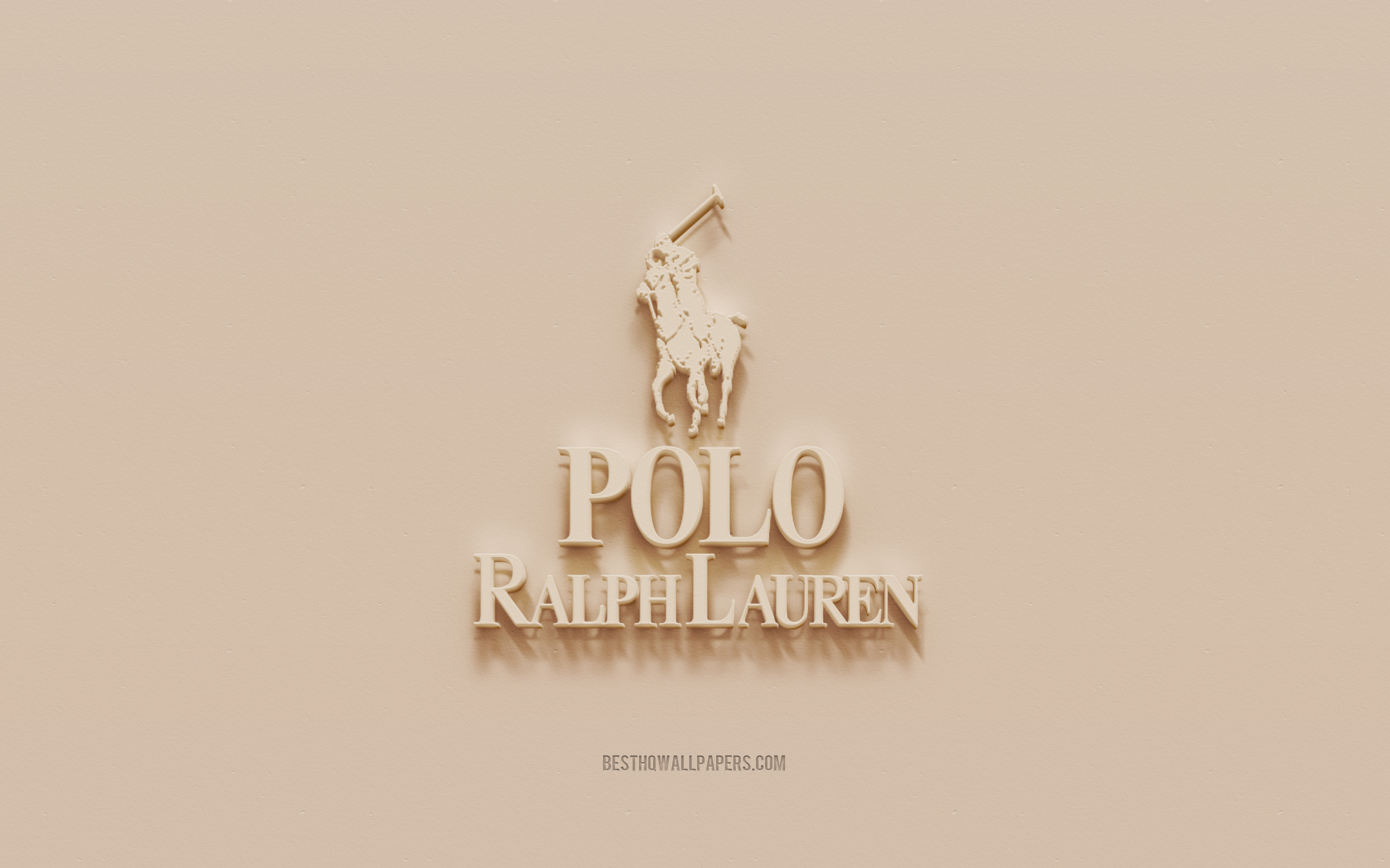 Download wallpapers Polo Ralph Lauren logo, brown plaster background ...