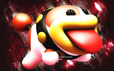 Poochy, Super Mario, Mario Party Star Rush, characters, red stone background, Super Mario main characters, Poochy Super Mario