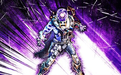 4k, Cyclo Skin, grunge art, Fortnite Battle Royale, violet abstract rays, Fortnite characters, Cyclo, Fortnite, Cyclo Fortnite