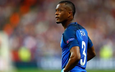 Patrice Evra, 4k, footballers, FFF, football, soccer, French National Team