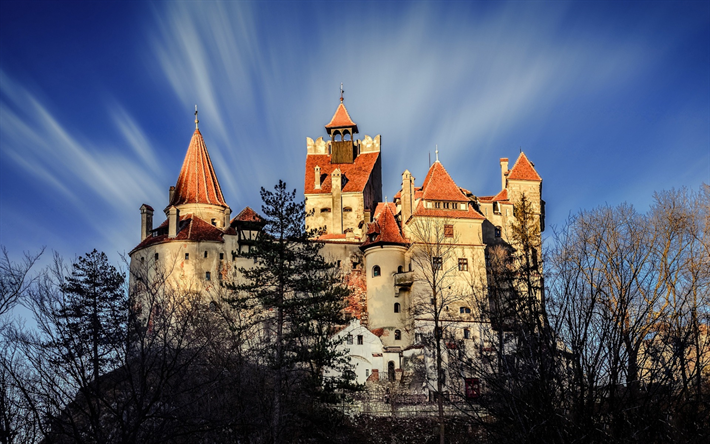 Castle Bran, old castle, autumn, attractions, Romania
