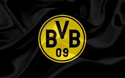 選手（ボルシア-ドルトムント, 4k, ロゴ, BVB, エンブレム, ドイツサッカークラブ, ドイツ, ブンデスリーガ, サッカー