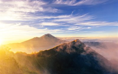 Gunung Agung, 4k, vulc&#227;o, Monte Agung, Bali, &#193;sia
