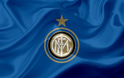 FC Internazionale, Inter Milan, 4k, İtalyan Futbol Kul&#252;b&#252;, Serie, İtalya, futbol, mavi ipek