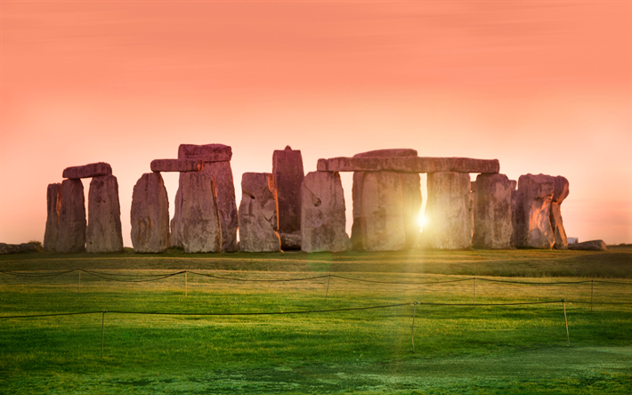 Télécharger Fonds Décran Stonehenge 4k Coucher De Soleil