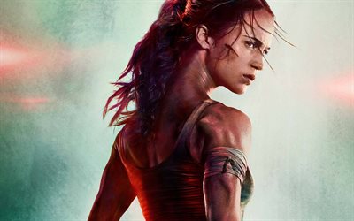 Tomb Raider, 2018, Lara Croft, 4k, Alicia Vikander, Svenska sk&#229;despelare