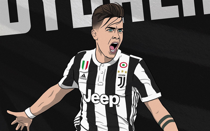 Download wallpapers Dybala, fan art, Juventus FC, abstract art Bianconeri,  argentinian footballers, soccer, Serie A, Juve, Paulo Dybala, creative for  desktop free. Pictures for desktop free