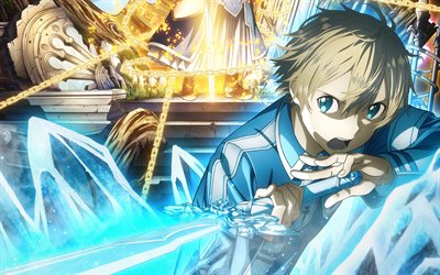 Eugeo, manga, blue sword, artwork, Sword Art Online