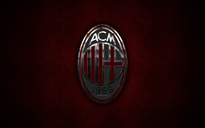 ダウンロード画像 Acミラン 金属製ロゴ エンブレム クリエイティブ アート イタリアのサッカークラブ 赤い金属の背景 美術 シリーズ イタリア フリー のピクチャを無料デスクトップの壁紙