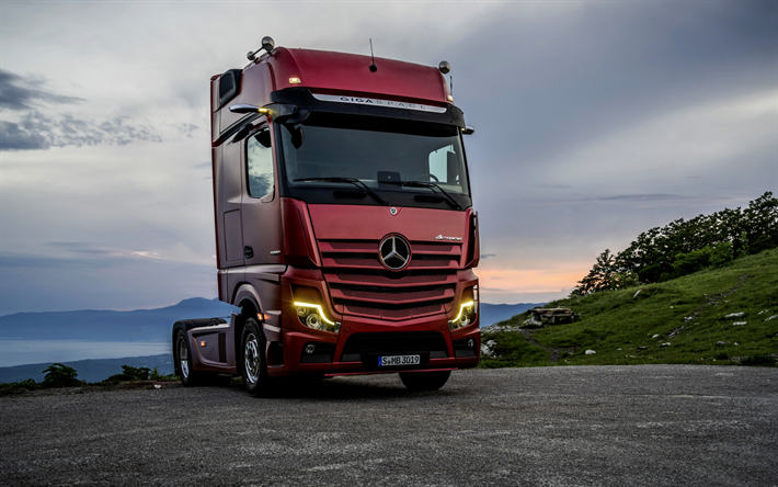Mercedes-Benz Actros, nouveau camion, 4x2, rouge Actros, allemand trucks, Mercedes