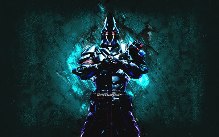 Fortnite Ultima Knight Skin, Fortnite, personnages principaux, fond de pierre bleue, Ultima Knight, Skins Fortnite, Ultima Knight Skin, Ultima Knight Fortnite, Personnages Fortnite