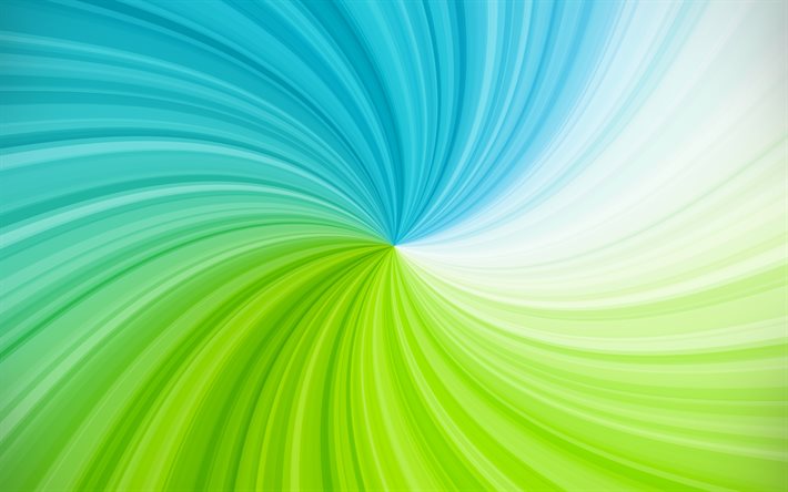 v&#243;rtice verde azul, 4k, creativo, espiral, v&#243;rtice abstracto, obras de arte, v&#243;rtice, fondo abstracto colorido, fondos espirales