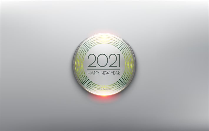 Felice Anno Nuovo 2021, Verde 2021 Sfondo, Elementi 3d, 2021 concetti, 2021 Capodanno, Verde 2021 elemento 3d