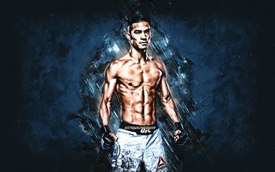 Tyson Nam, UFC, MMA, american fighter, portrait, blue stone background, Ultimate Fighting Championship