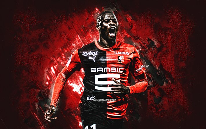 MBaye Niang, Stade Rennais FC, senegalilainen jalkapalloilija, muotokuva, jalkapallo, Stade Rennais