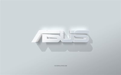 Asus logo, white background, Asus 3D logo, 3D art, Asus, 3D Asus emblem, creative art, Asus emblem