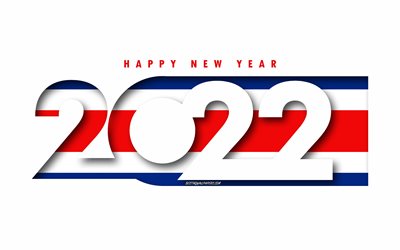 Happy New Year 2022 Costa Rica, white background, Costa Rica 2022, Costa Rica 2022 New Year, 2022 concepts, Costa Rica