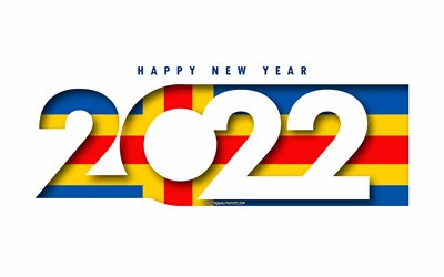 Hyv&#228;&#228; uutta vuotta 2022 Ahvenanmaa, valkoinen tausta, Ahvenanmaa 2022, Ahvenanmaa 2022 Uusi vuosi, 2022 k&#228;sitteet, Ahvenanmaa