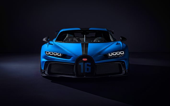 Bugatti Chiron Pur Sport, 4k, edestä, 2021 autoa, hypervaunut, 2021 Bugatti Chiron, Bugatti