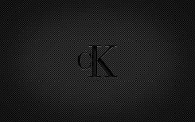 Calvin Klein carbon logo, 4k, grunge art, carbon background, creative, Calvin Klein black logo, fashion brands, Calvin Klein logo, Calvin Klein