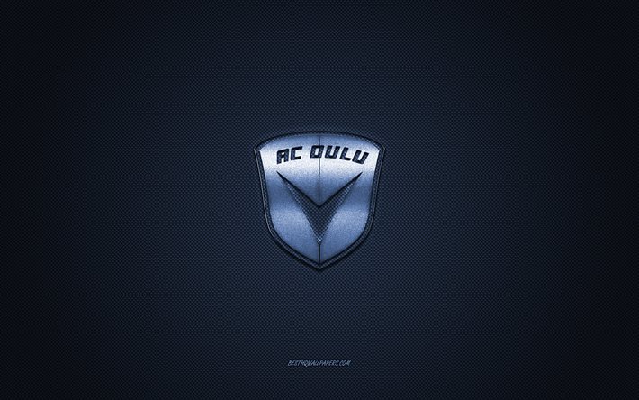 AC Oulu, club de football finlandais, logo bleu, fond bleu en fibre de carbone, Veikkausliiga, football, Oulu, Finlande, logo AC Oulu
