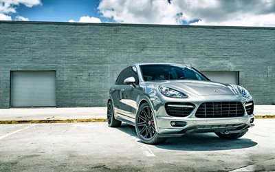 Porsche Cayenne GTS, 2021, vista frontale, esterno, SUV di lusso, nuovo argento Cayenne GTS, auto tedesche, Porsche